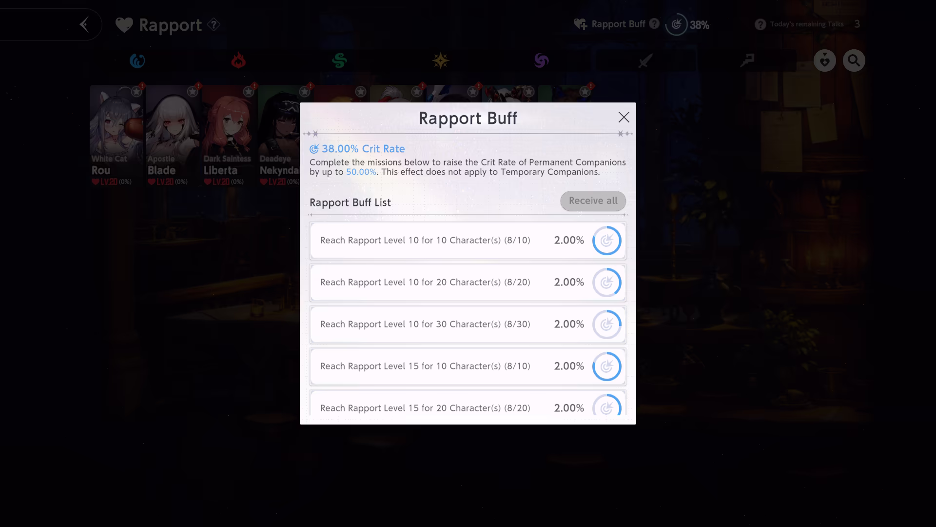 Rapport Buff Missions
