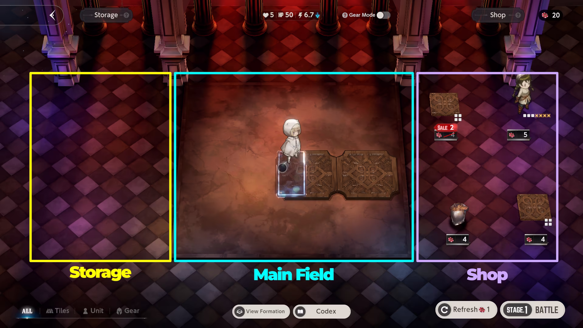 Formation Screen Layout